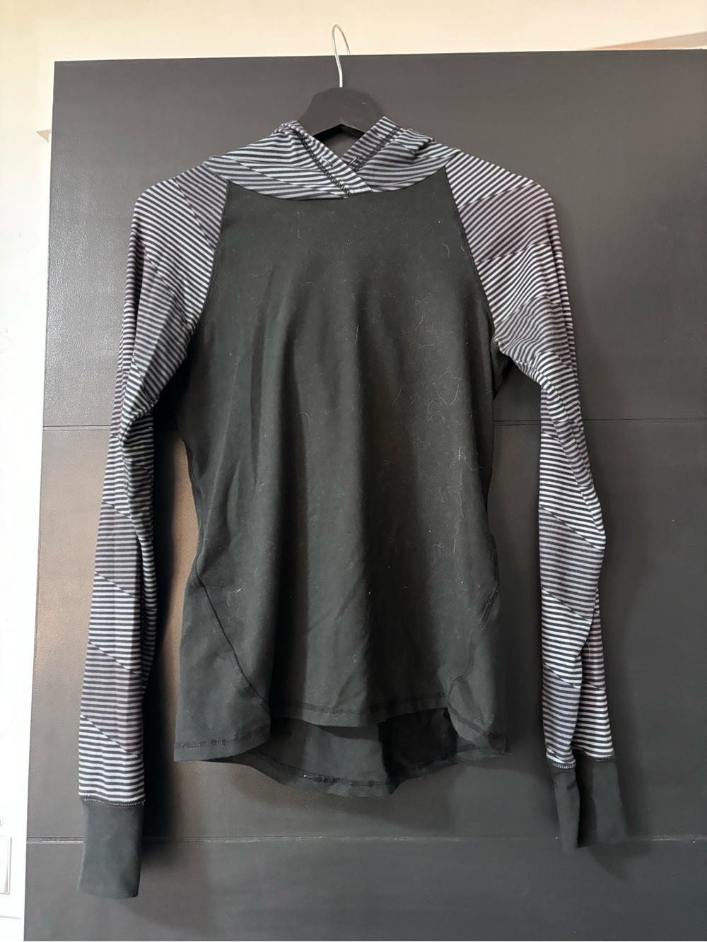 Kyodan Black Hoodie with Gray Striped Sleeves